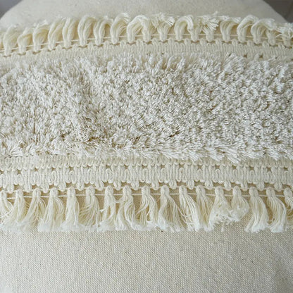 Stylish Textured Pillow with Tassel Trim