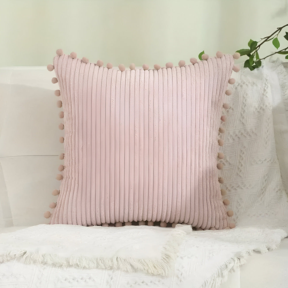 Colorful Pom Pom Throw Pillow Cover - Yeezlab