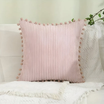 Colorful Pom Pom Throw Pillow Cover - Yeezlab