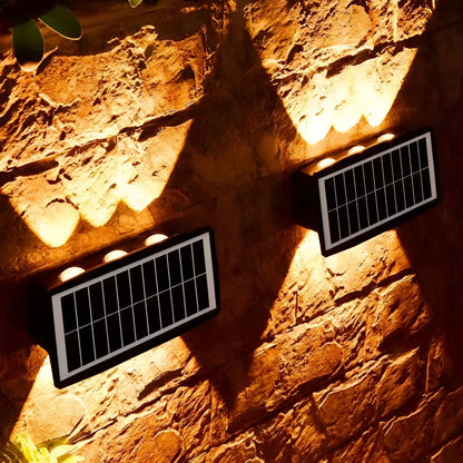 Outdoor Solar Powered Wall Lamp with Dual LED Lights