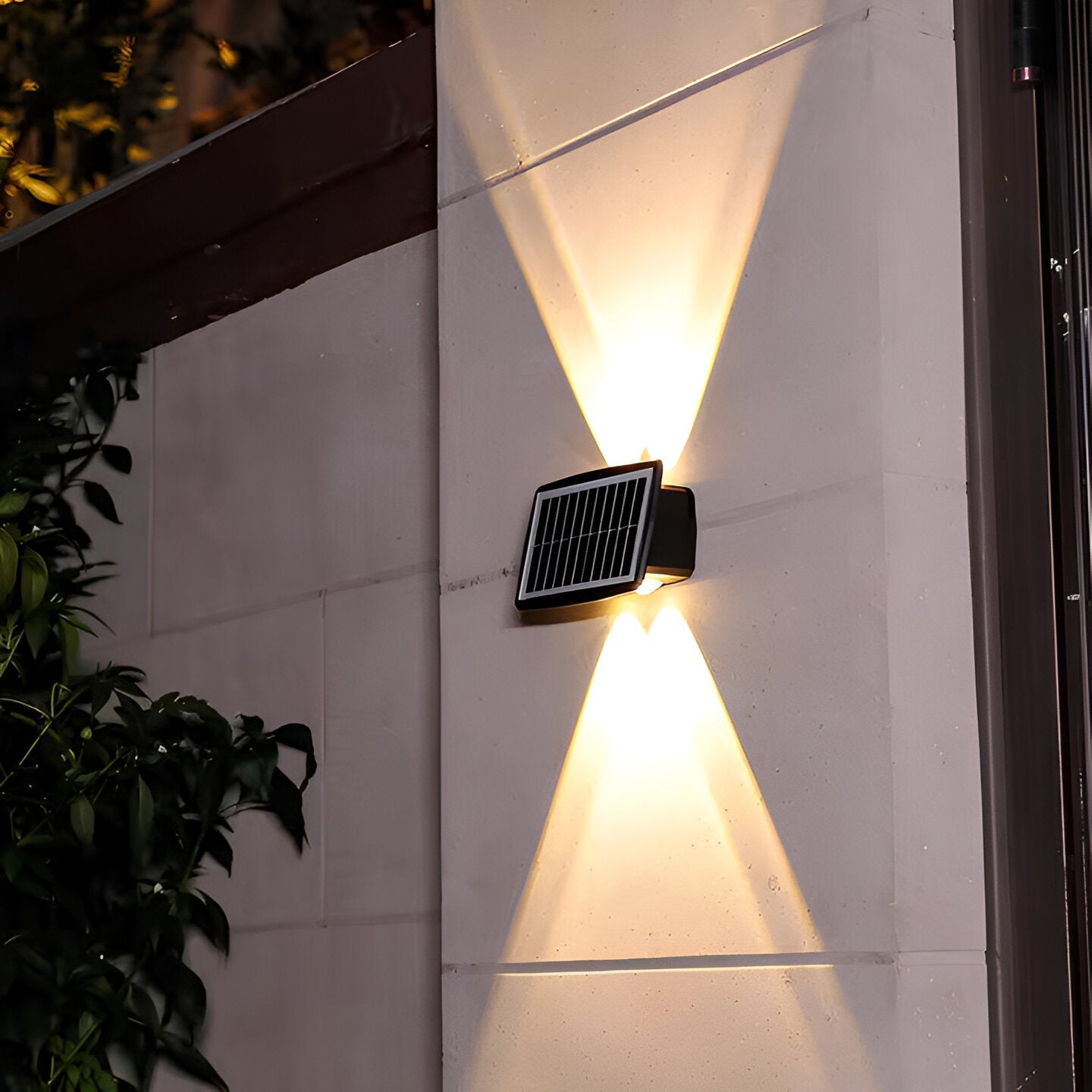 Outdoor Solar Powered Wall Lamp with Dual LED Lights - Yeezlab