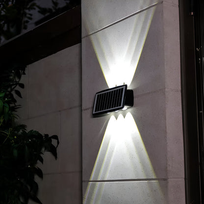 Outdoor Solar Powered Wall Lamp with Dual LED Lights