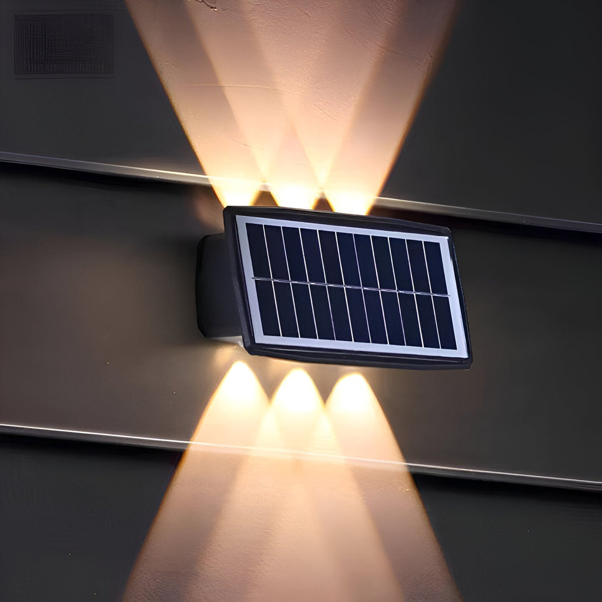 Outdoor Solar Powered Wall Lamp with Dual LED Lights