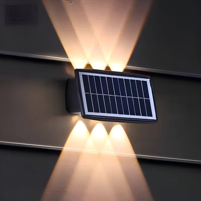 Outdoor Solar Powered Wall Lamp with Dual LED Lights