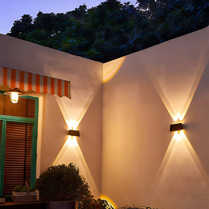 Outdoor Solar Powered Wall Lamp with Dual LED Lights