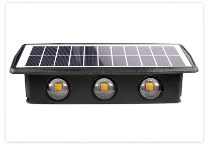 Outdoor Solar Powered Wall Lamp with Dual LED Lights