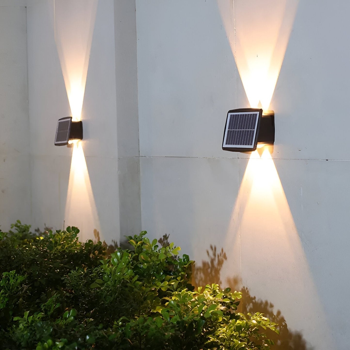 Outdoor Solar Powered Wall Lamp with Dual LED Lights
