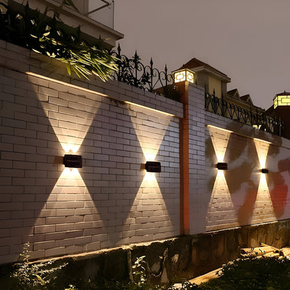 Outdoor Solar Powered Wall Lamp with Dual LED Lights