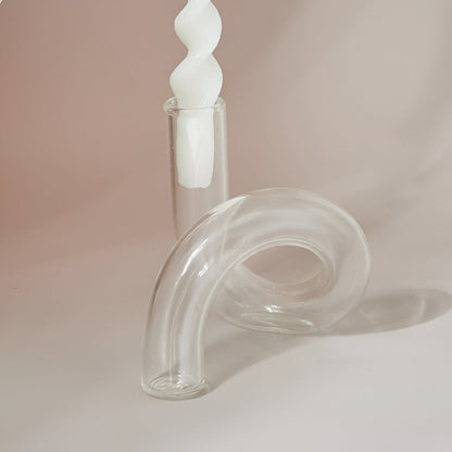 Luxury Clear Vase with Built-in Candle Holder