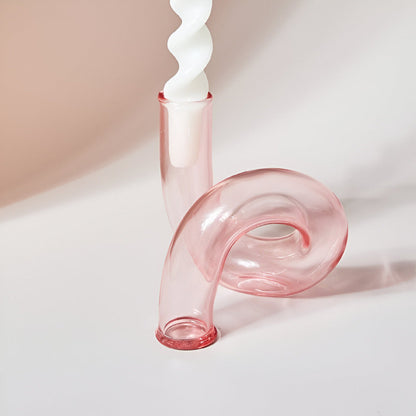 Luxury Clear Vase with Built-in Candle Holder