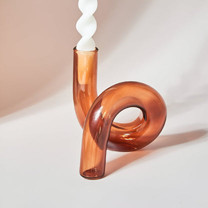 Luxury Clear Vase with Built-in Candle Holder