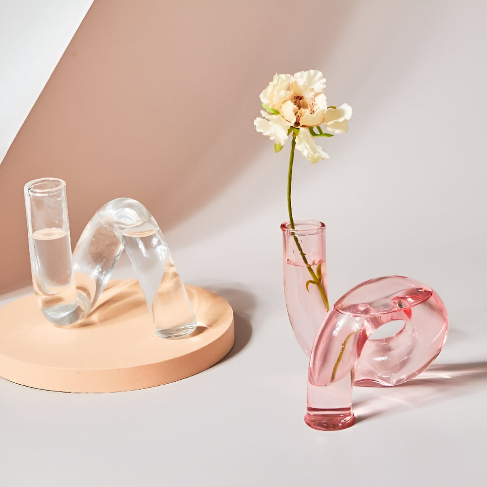 Luxury Clear Vase with Built-in Candle Holder