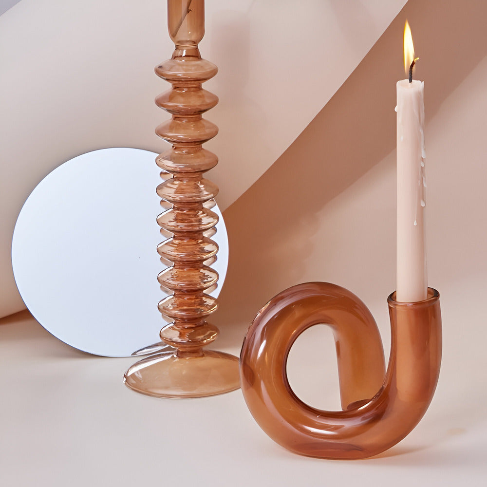 Luxury Clear Vase with Built-in Candle Holder