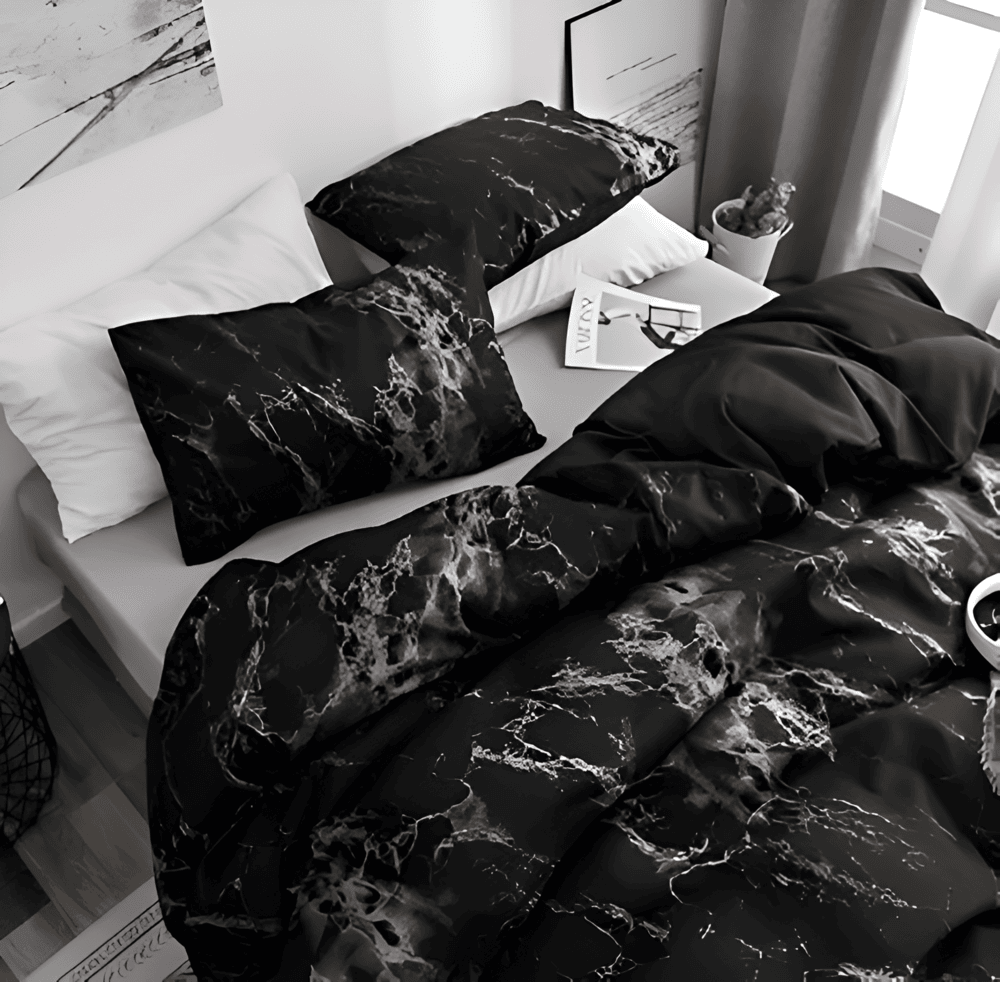 Elegant 3-Piece Bedding Set with Marble Design - Yeezlab
