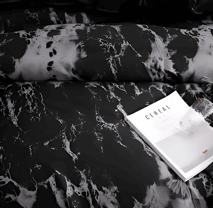 Elegant 3-Piece Bedding Set with Marble Design
