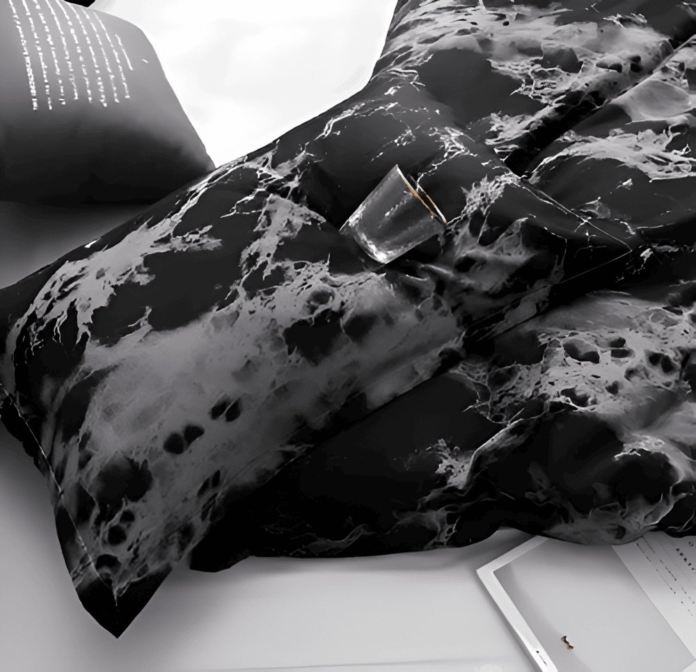 Elegant 3-Piece Bedding Set with Marble Design