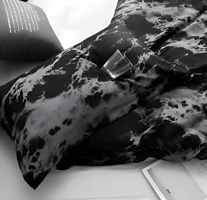 Elegant 3-Piece Bedding Set with Marble Design