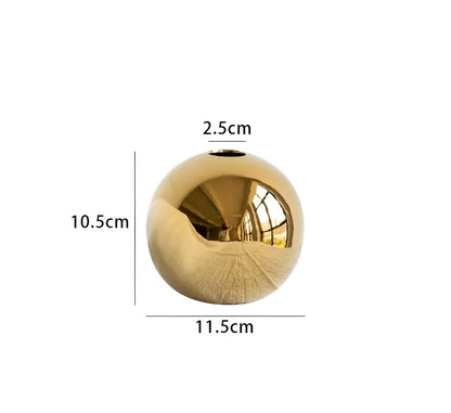 Luxury Gold Ceramic Round Vase