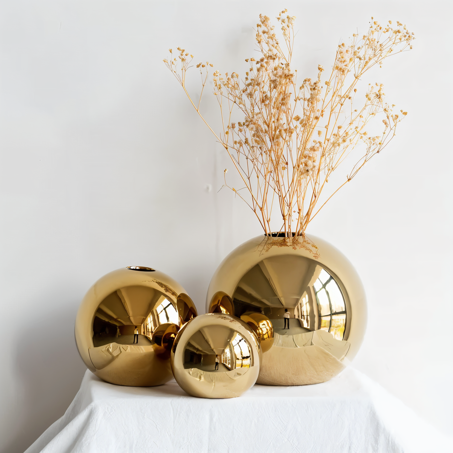 Luxury Gold Ceramic Round Vase
