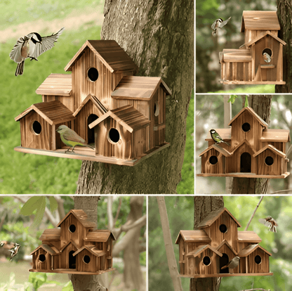 Rustic Wooden Bird Feeder House