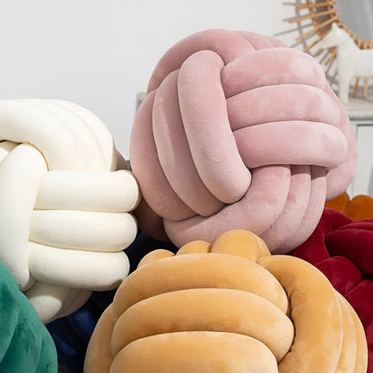 Unique Hand Knotted Round Throw Pillow
