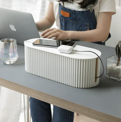 Slim Cable Organizer Box in Pastel Colors