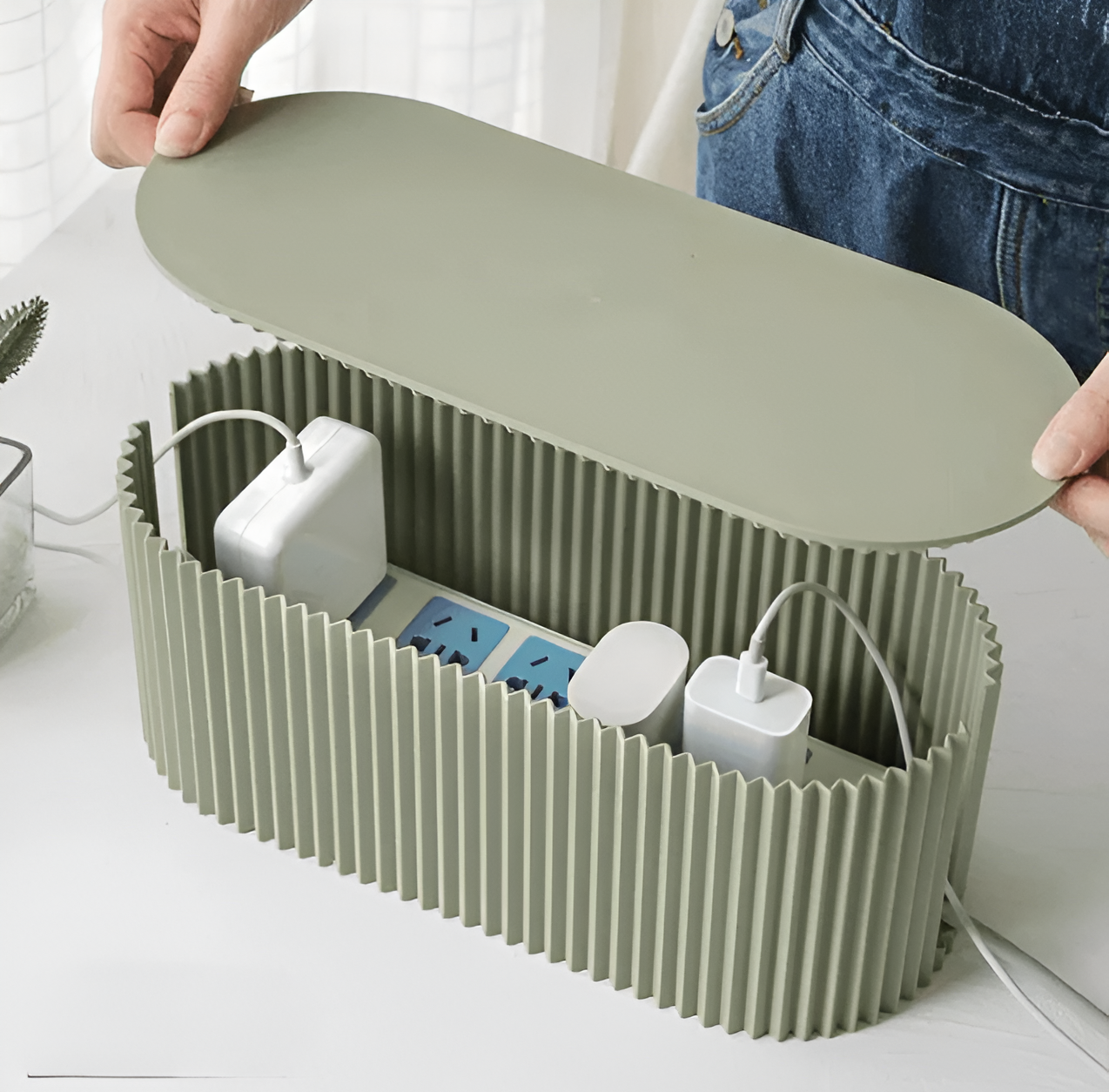 Slim Cable Organizer Box in Pastel Colors - Yeezlab