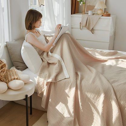 Lightweight Summer Throw Blanket Soft Cotton Blend - Yeezlab