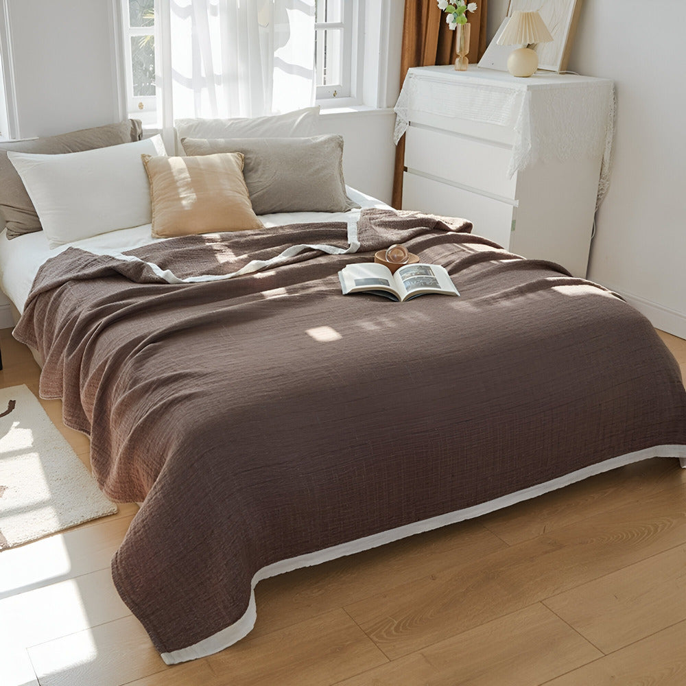 Lightweight Summer Throw Blanket Soft Cotton Blend