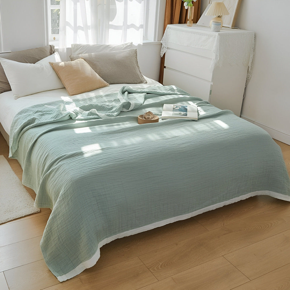Lightweight Summer Throw Blanket Soft Cotton Blend