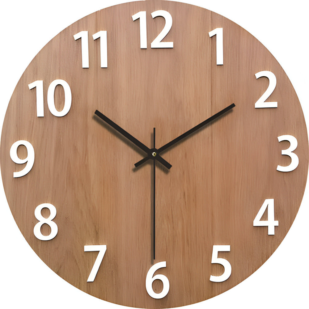 Natural Wood Contemporary Wall Clock