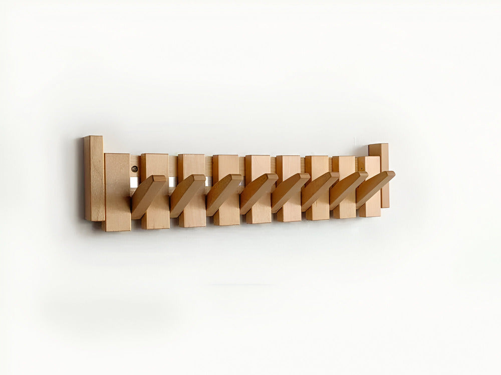 Stylish Wooden Coat Rack in Black and White Keys Design