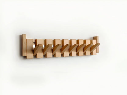 Stylish Wooden Coat Rack in Black and White Keys Design