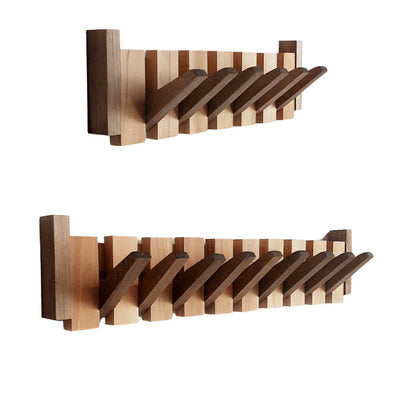 Stylish Wooden Coat Rack in Black and White Keys Design