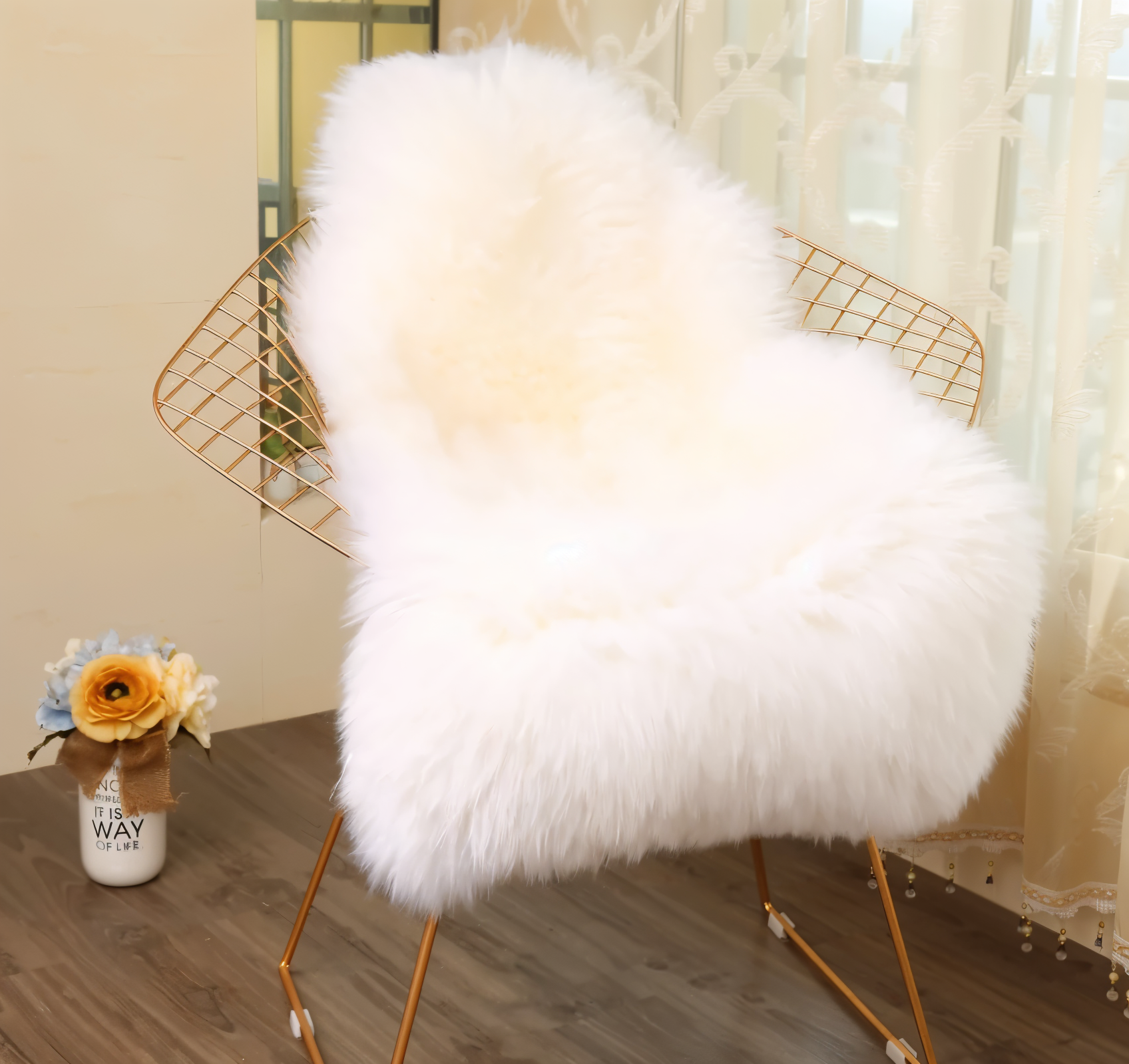 Plush Faux Fur Area Rug – Soft Fake Sheepskin Mat - Yeezlab