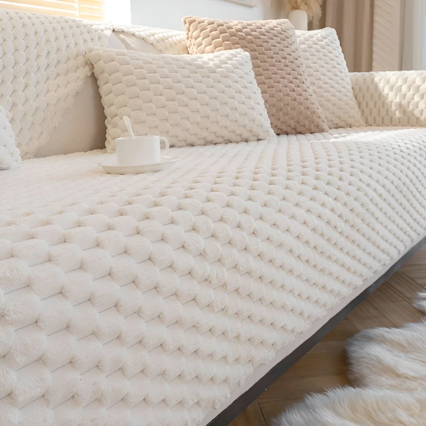 Fuzzy Sofa Slipcover – Waterproof Couch Furniture Protector