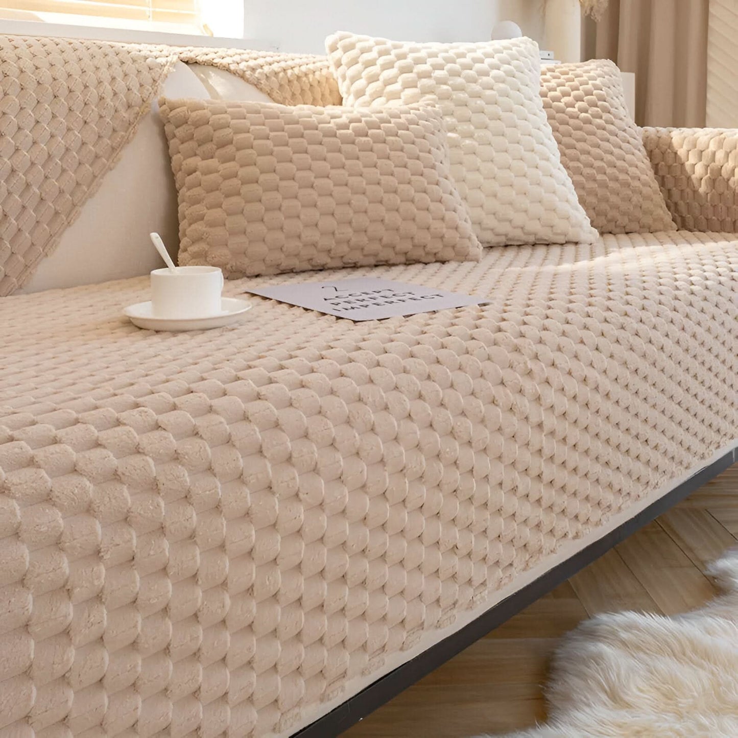 Fuzzy Sofa Slipcover – Waterproof Couch Furniture Protector