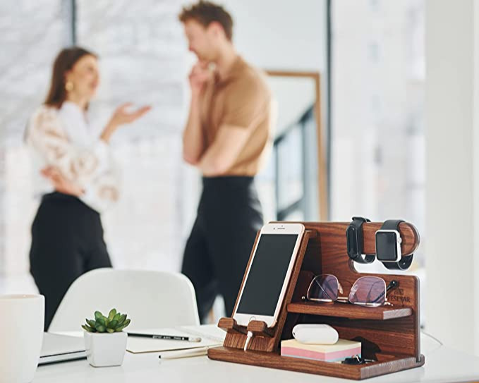 Natural Wood Phone Stand and Dock