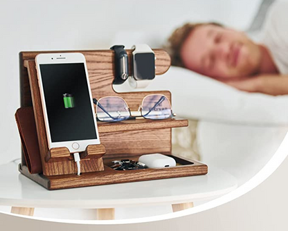 Natural Wood Phone Stand and Dock