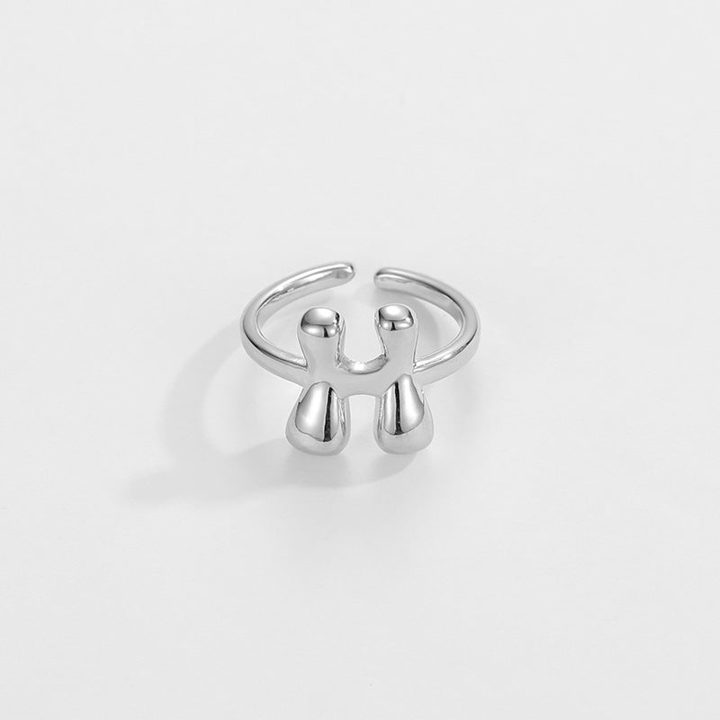 Fashionable Alphabet Initial Ring