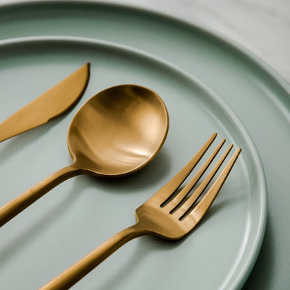 Premium Metal Flatware Set in Trendy Colors