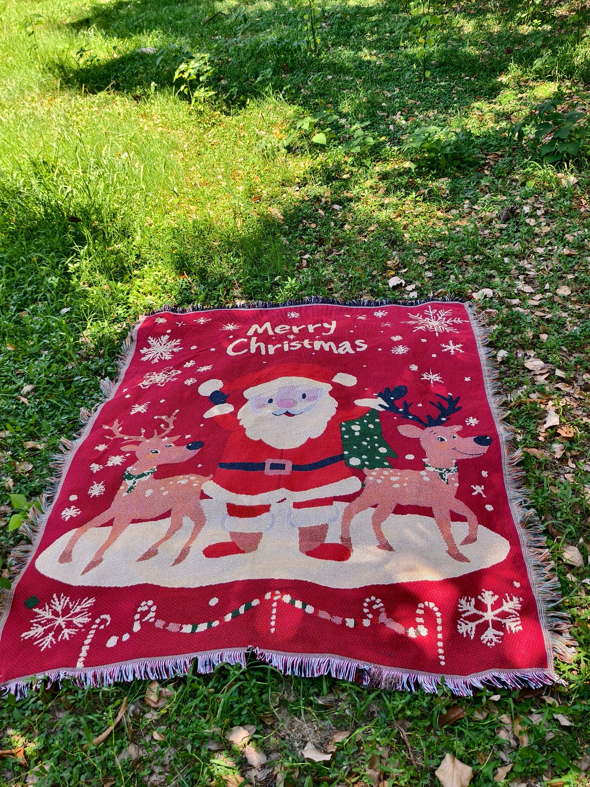Plush Woven Holiday Gold Blanket Throw - Yeezlab