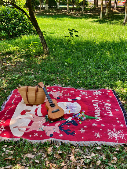 Plush Woven Holiday Gold Blanket Throw