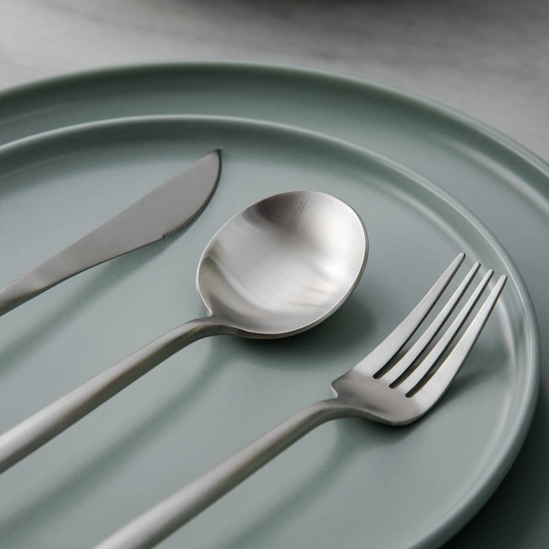 Premium Metal Flatware Set in Trendy Colors