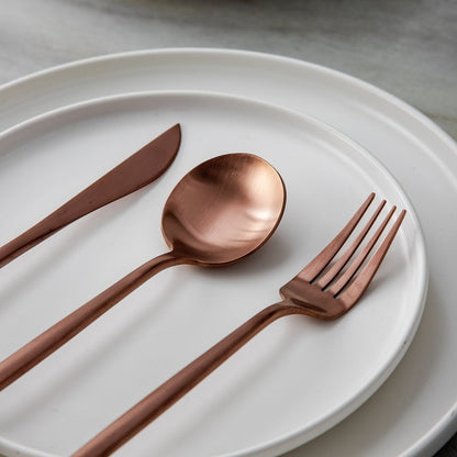 Premium Metal Flatware Set in Trendy Colors