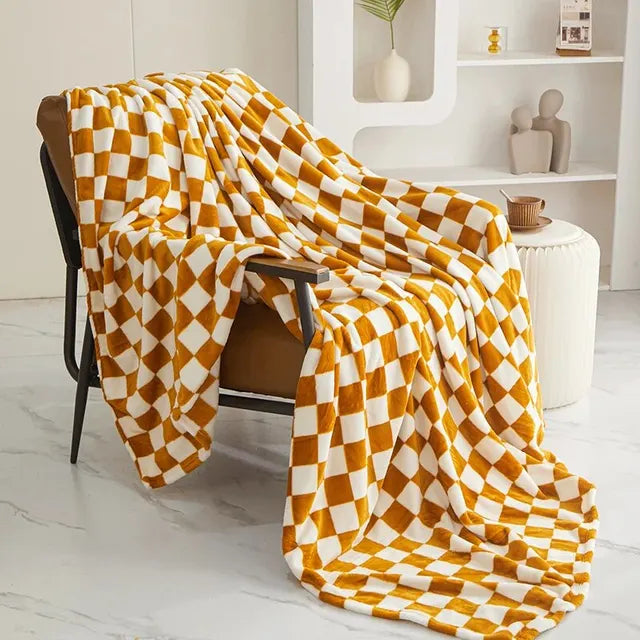 Stylish Chess Pattern Throw Blanket
