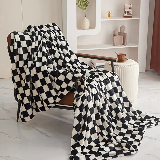 Stylish Chess Pattern Throw Blanket