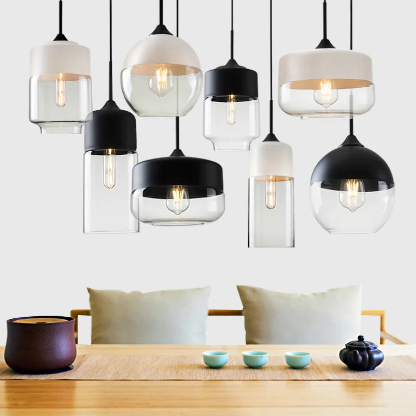 Premium Glass Pendant Light Adjustable Cord