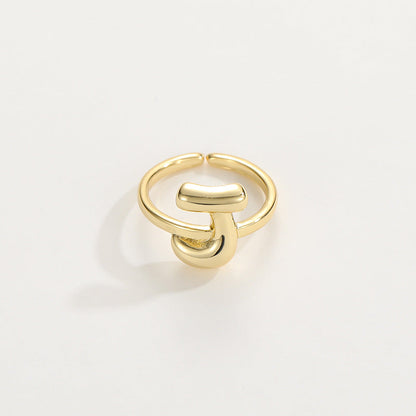 Fashionable Alphabet Initial Ring