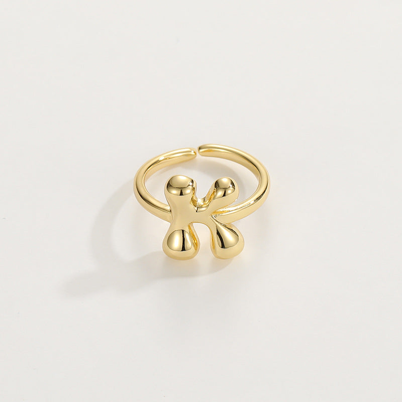 Fashionable Alphabet Initial Ring